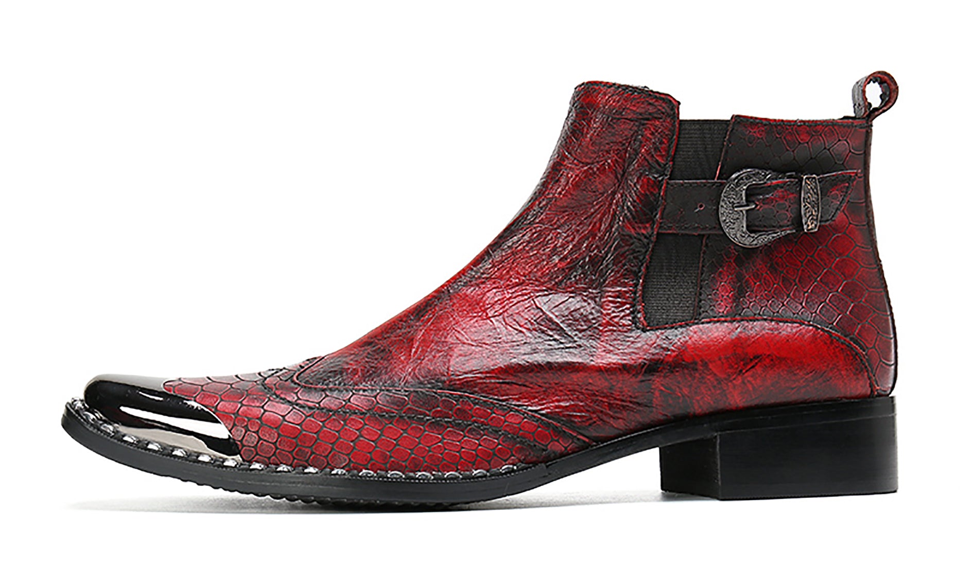 Men's  Western Boots Metal Tip Snake