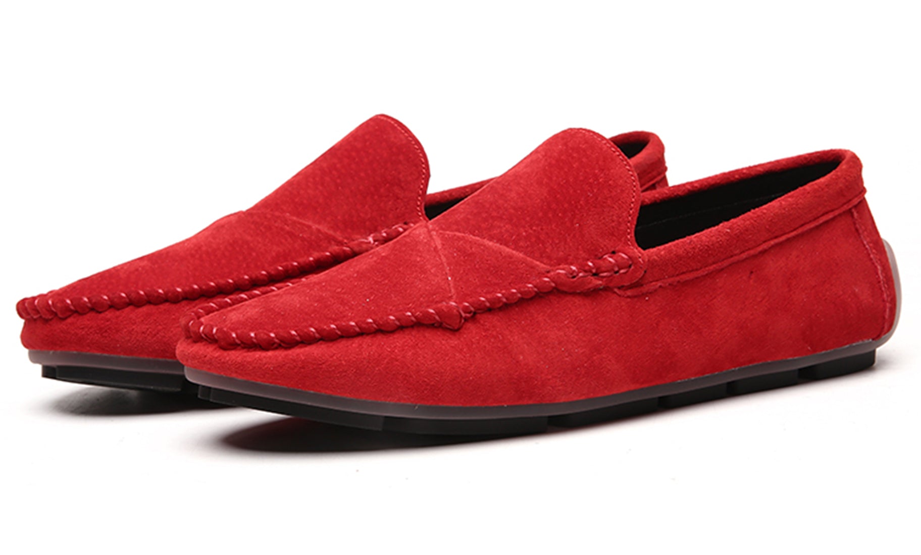 Mocasines de conducción con costuras de ante para hombre