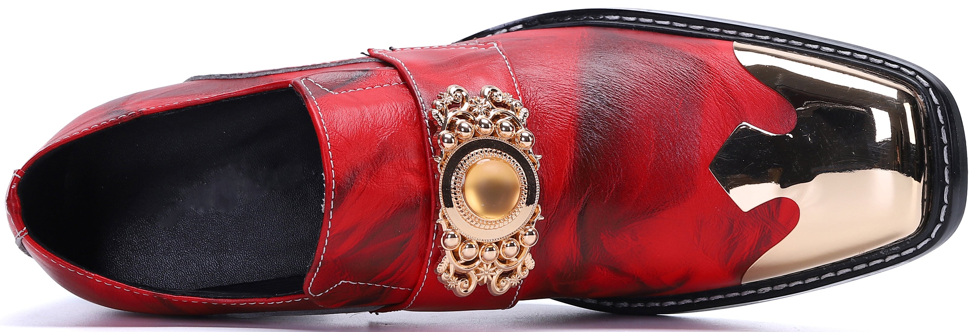 Men's Beaded Metal Tip Western Loafers