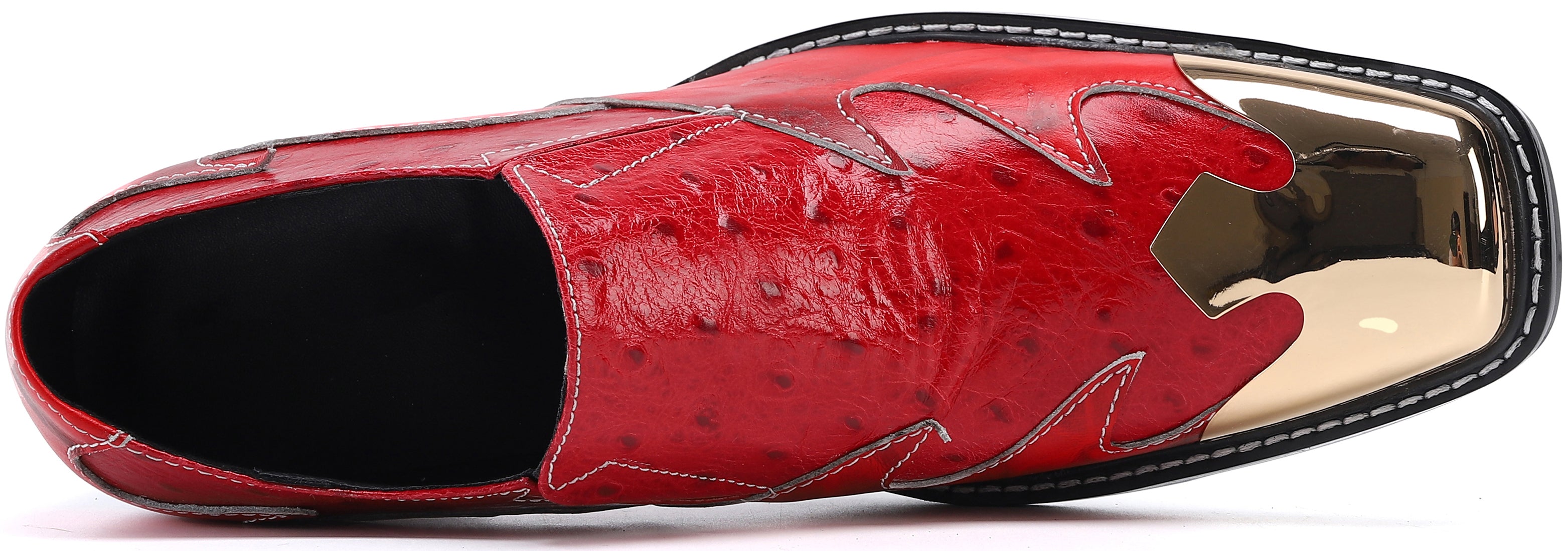 Mocasines estilo western con punta metálica cuadrada para hombre 