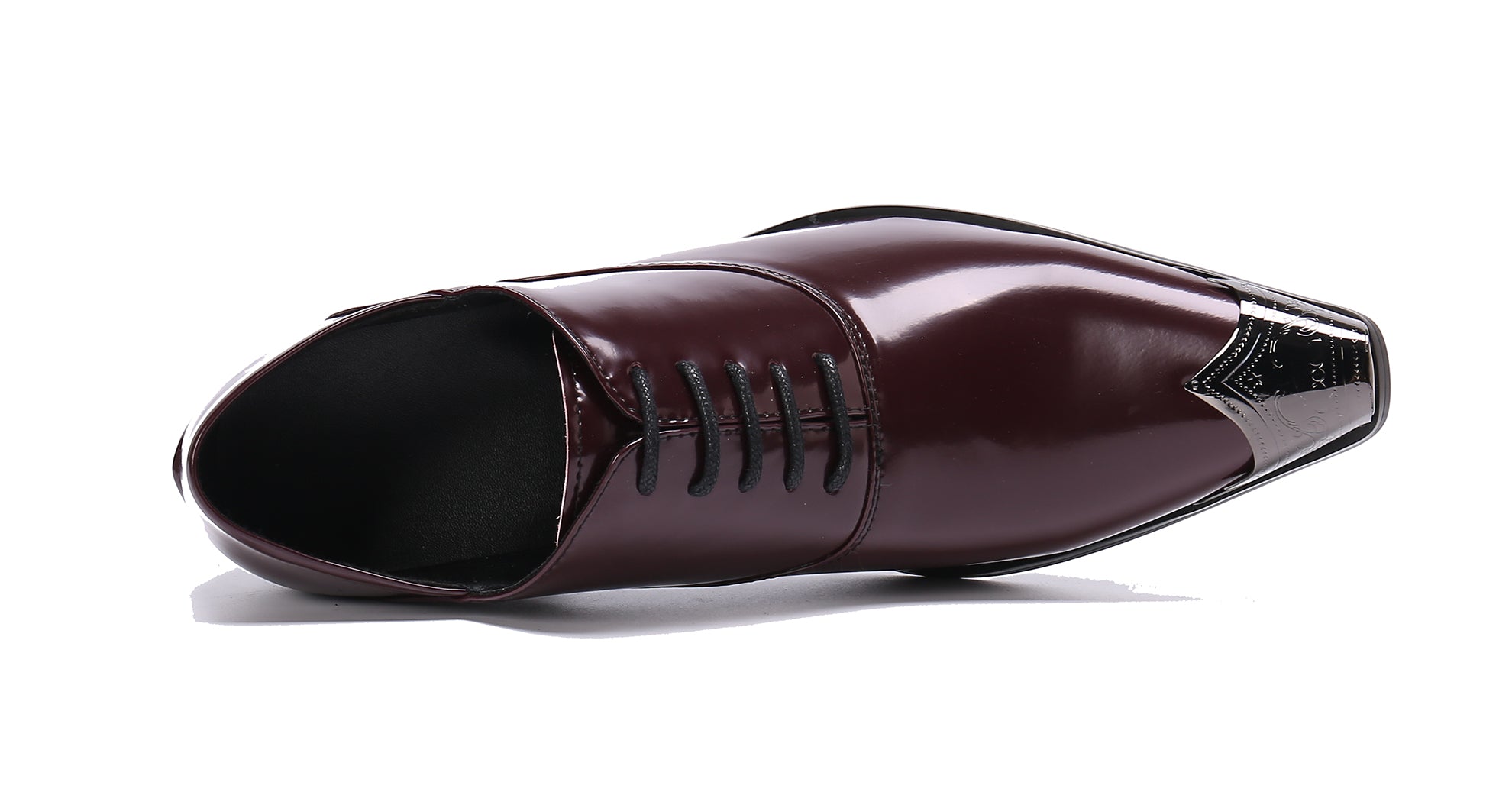 Zapatos occidentales de cuero con punta de metal para hombre