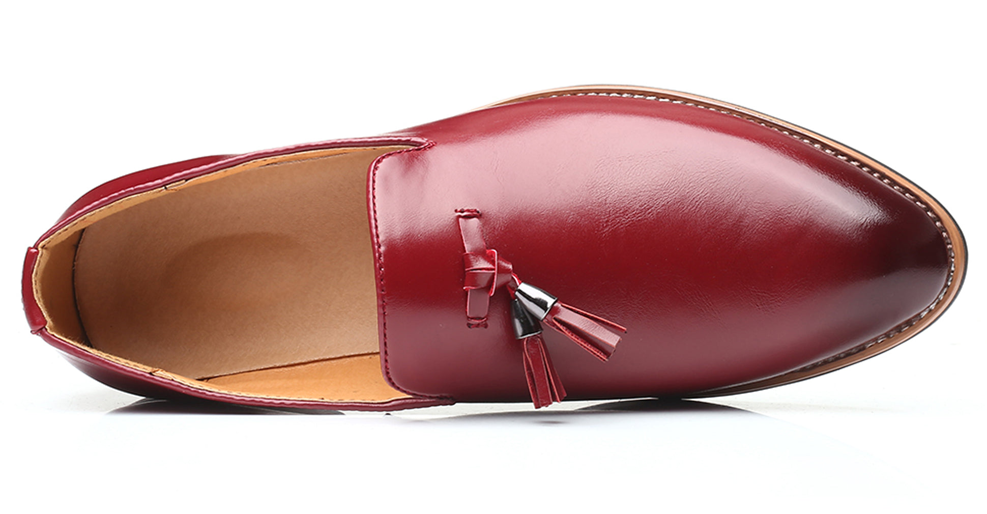 Mocasines clásicos con borlas lisas para hombre 