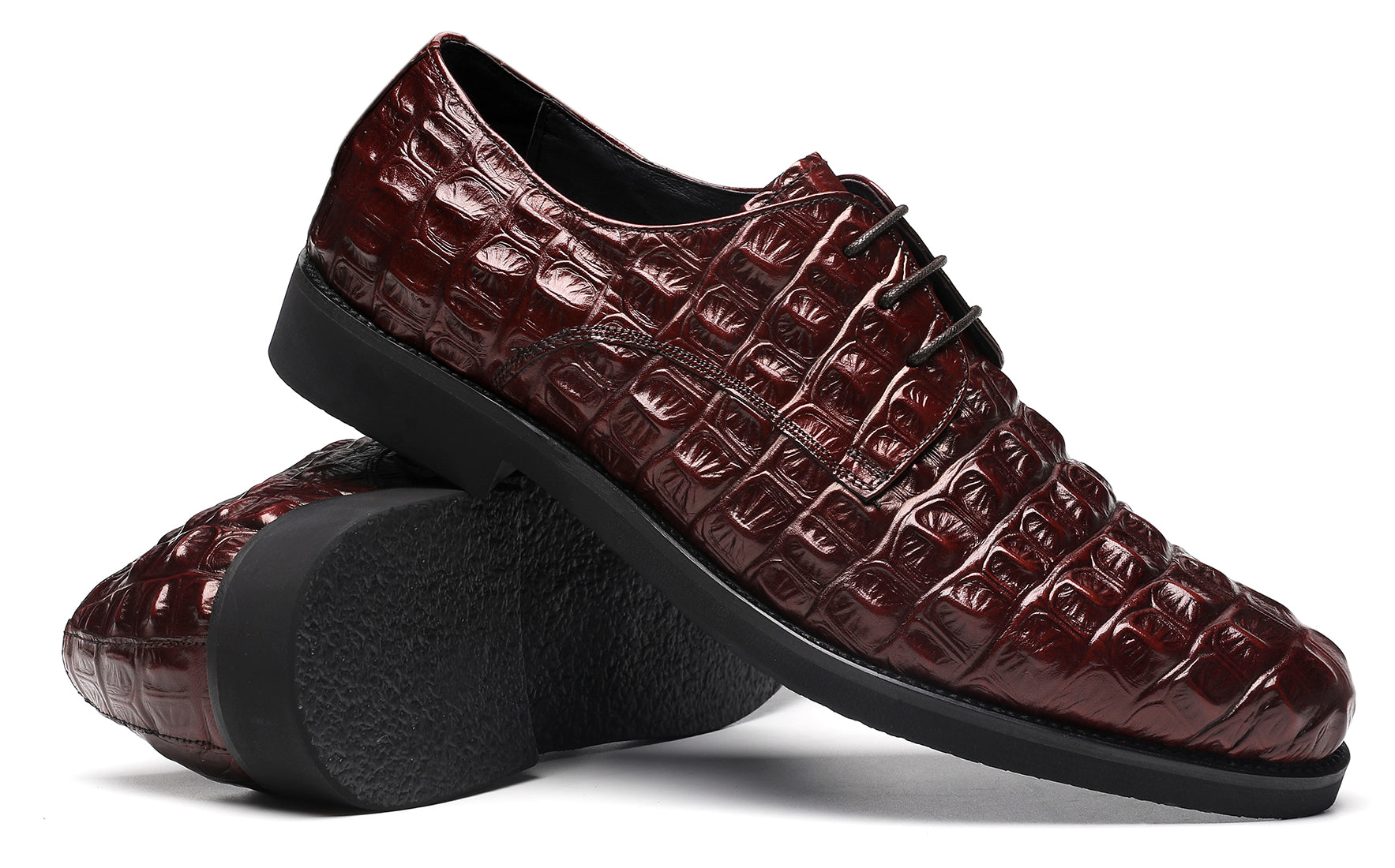 Zapatos cómodos Derby de piel con cordones para hombre 