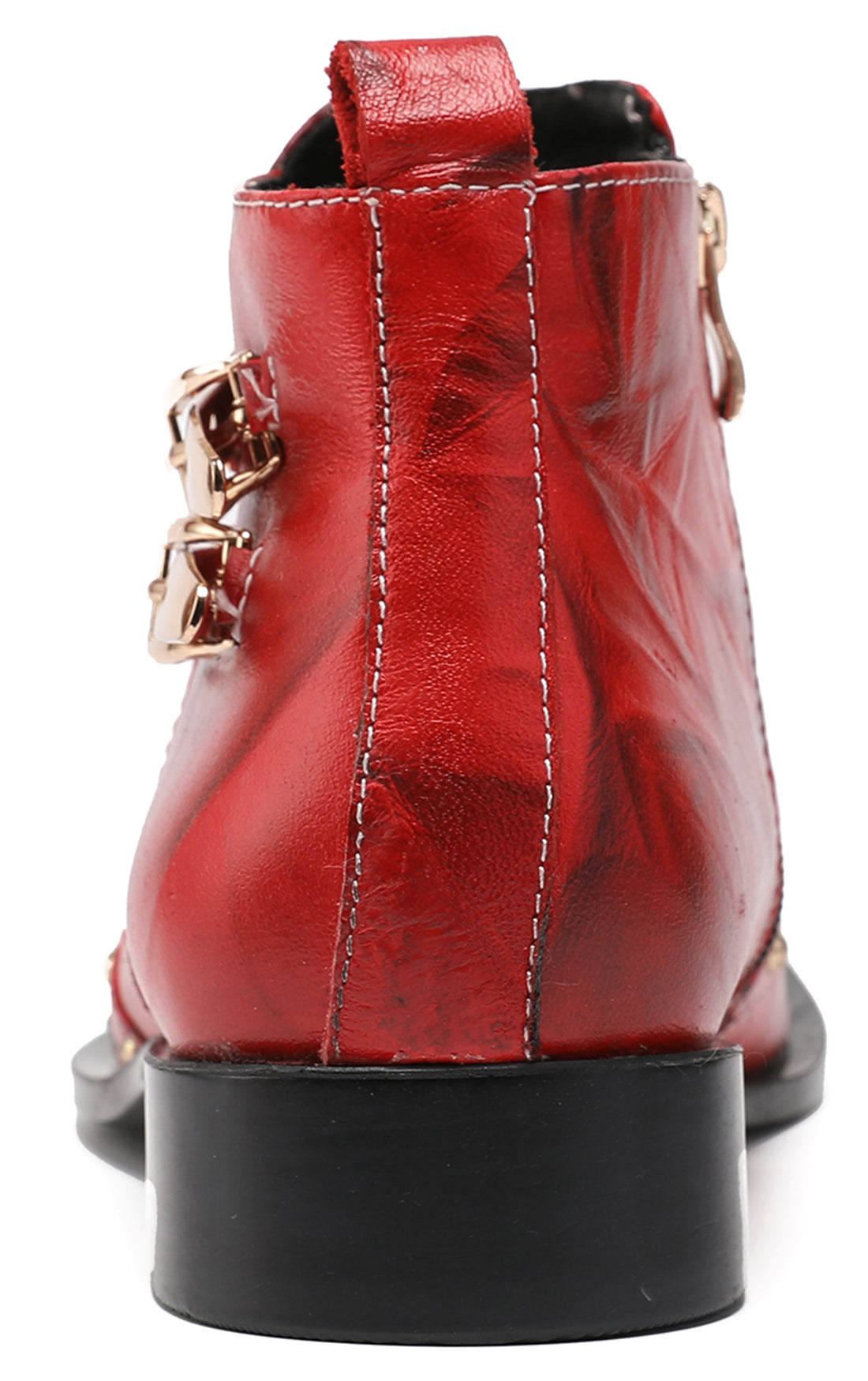 Botas vaqueras con punta de metal y león con cremallera para hombre 