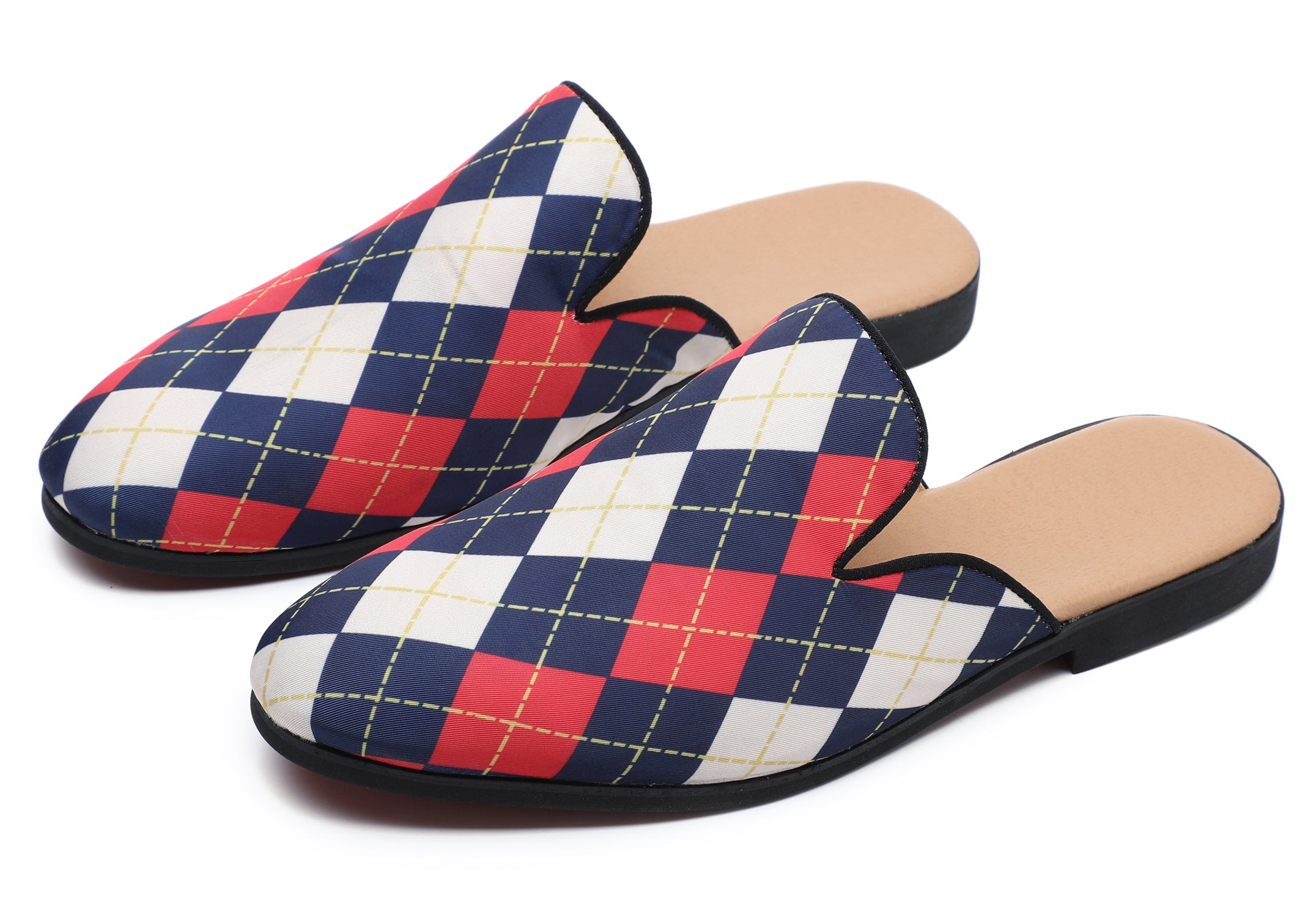 Men's Plaid Backless Mules