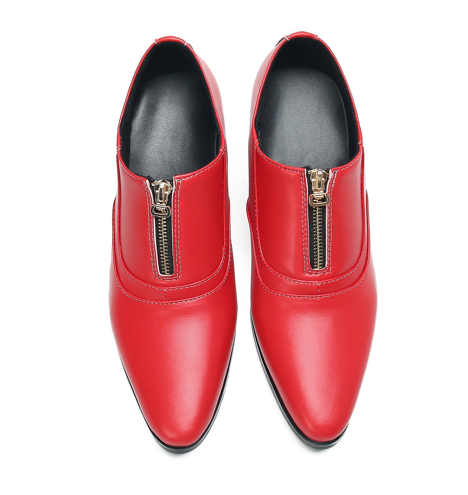 Men's Low Cap Zipper Leather Opera Pumps Boots