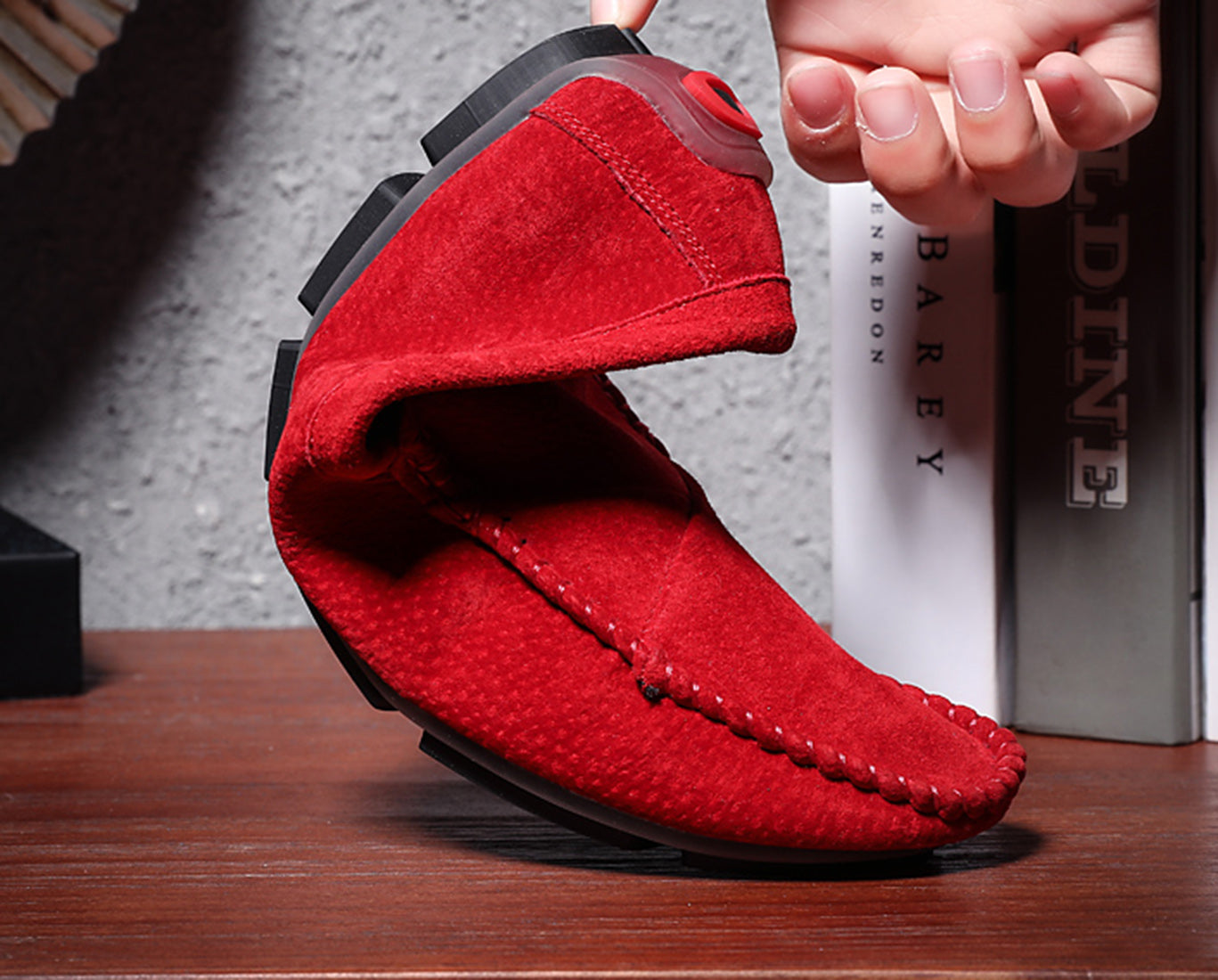 Mocasines de conducción con costuras de ante para hombre