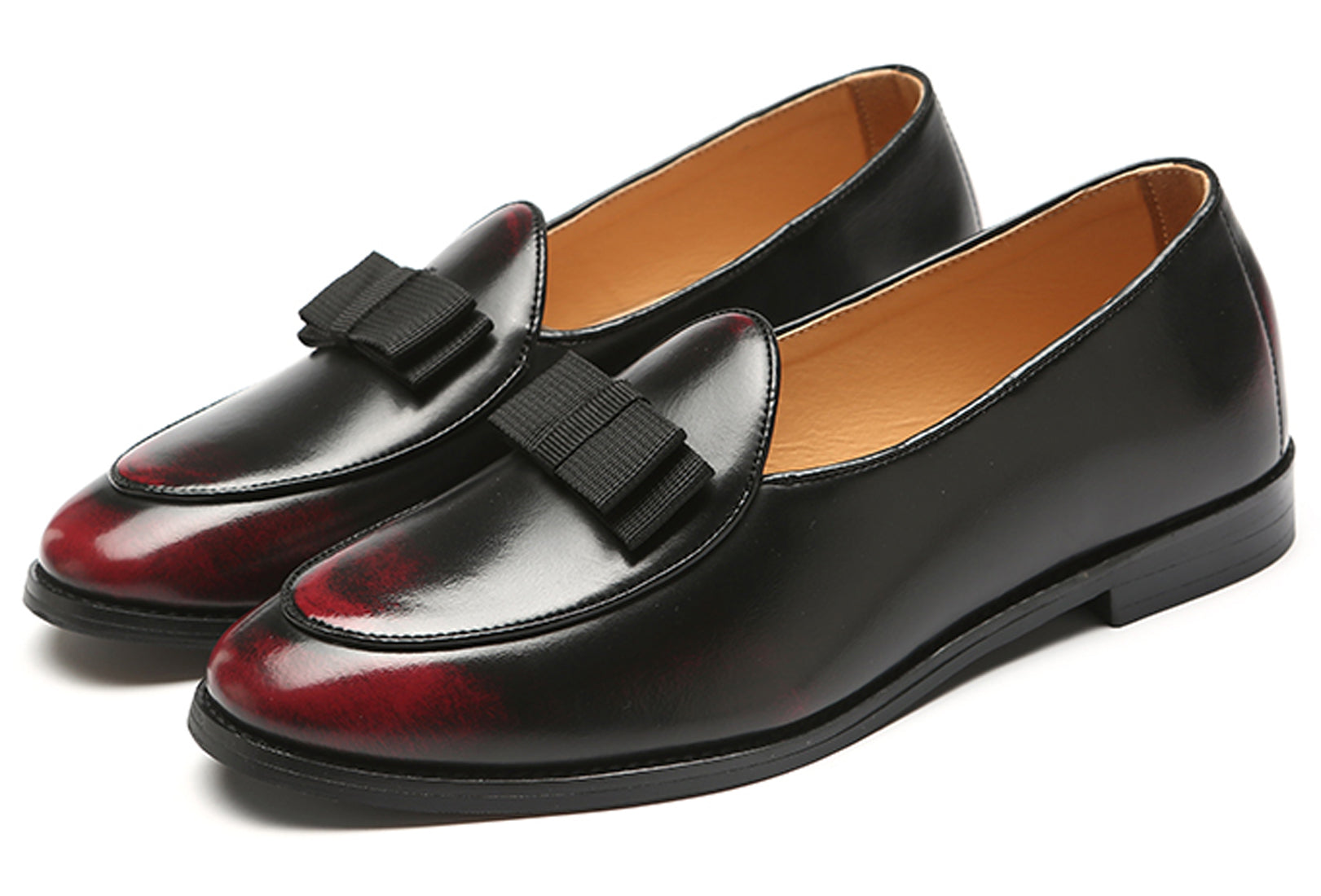 Men's Leather Bow Loafers