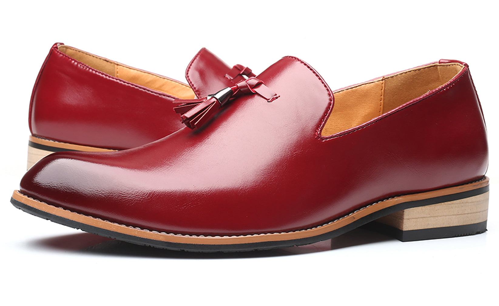 Mocasines clásicos con borlas lisas para hombre 