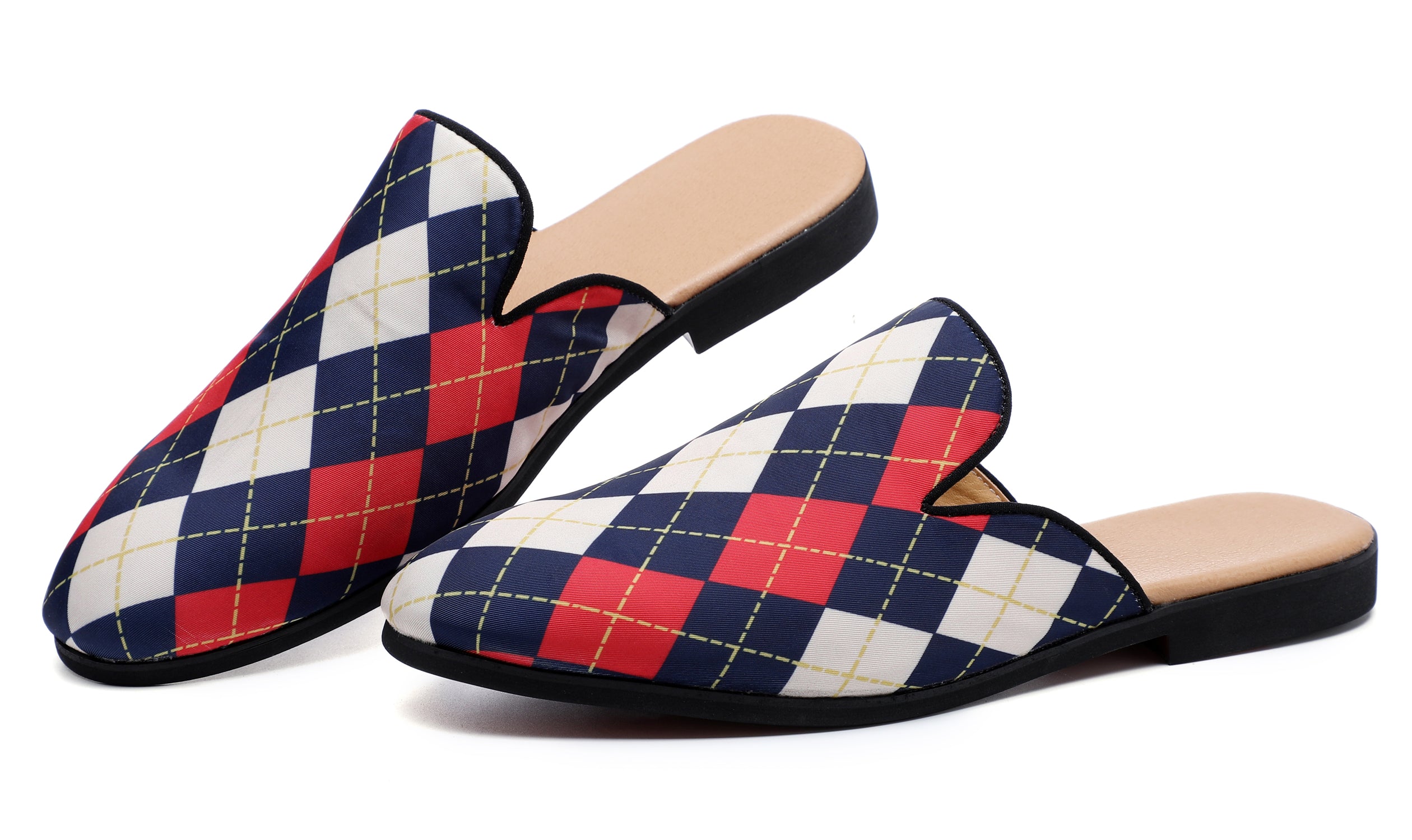 Men's Plaid Backless Mules