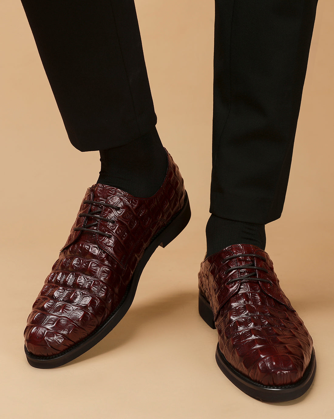 Zapatos cómodos Derby de piel con cordones para hombre 