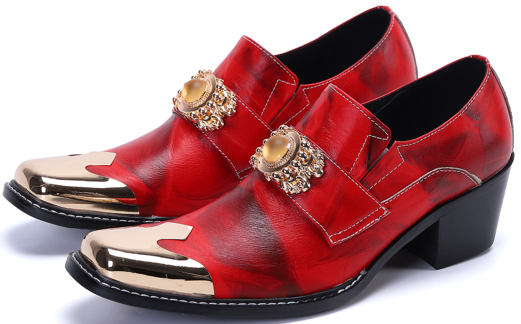 Men's Beaded Metal Tip Western Loafers
