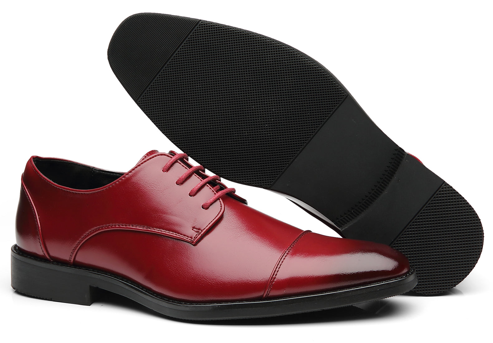 Zapatos Derby clásicos con punta lisa y puntera para hombre