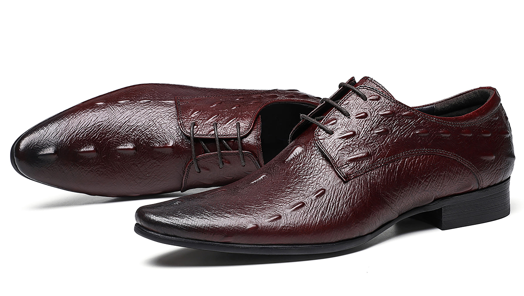 Zapatos Derby con punta de cocodrilo para hombre