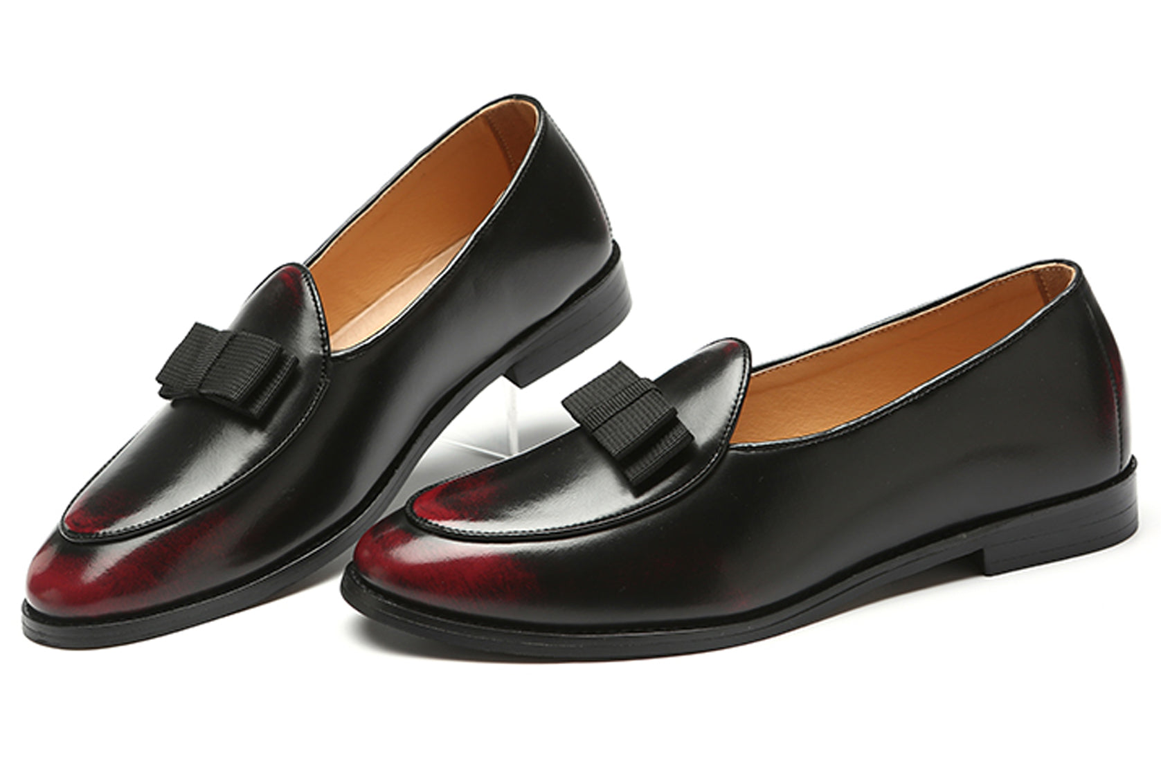 Men's Leather Bow Loafers