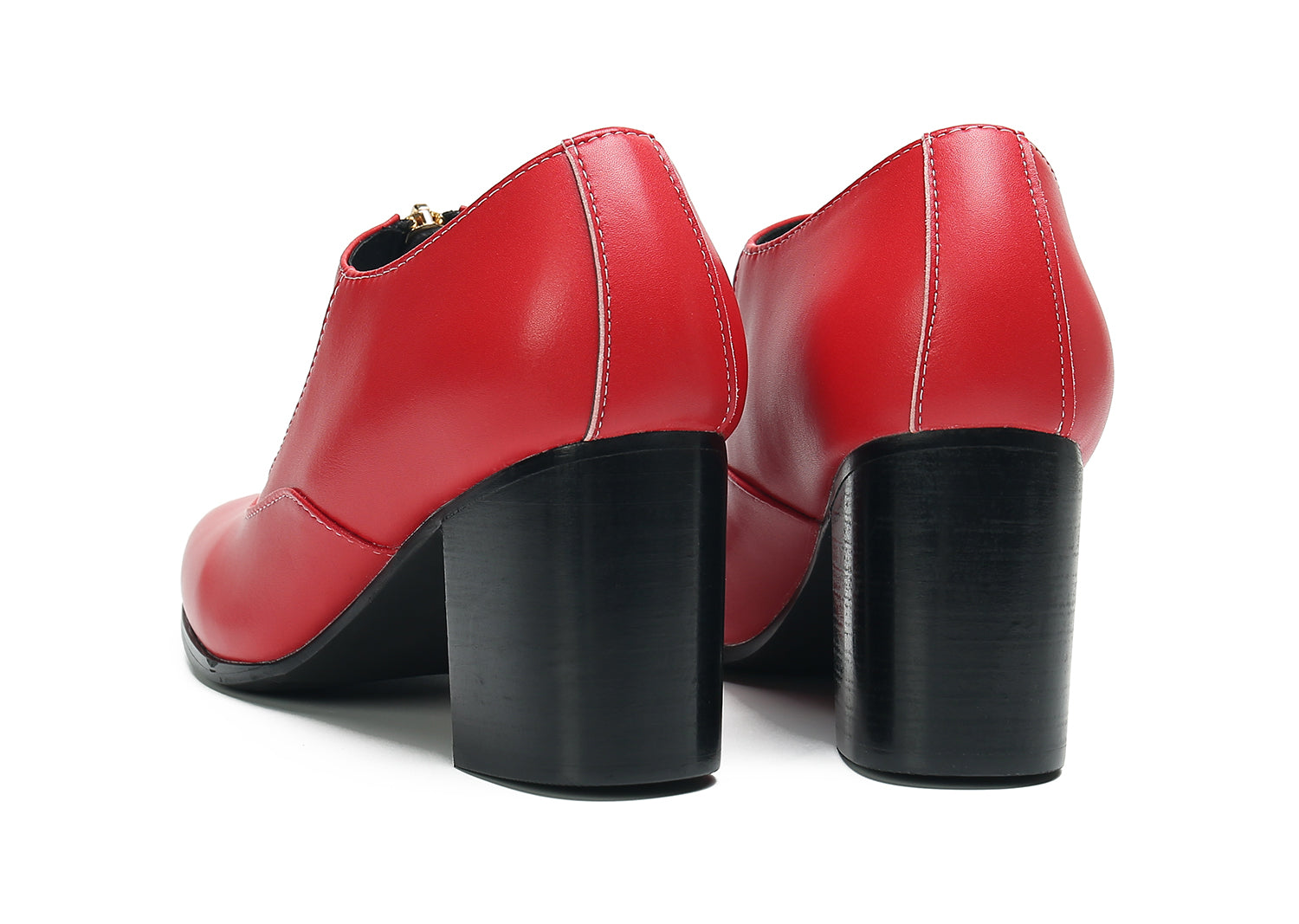Men's Low Cap Zipper Leather Opera Pumps Boots