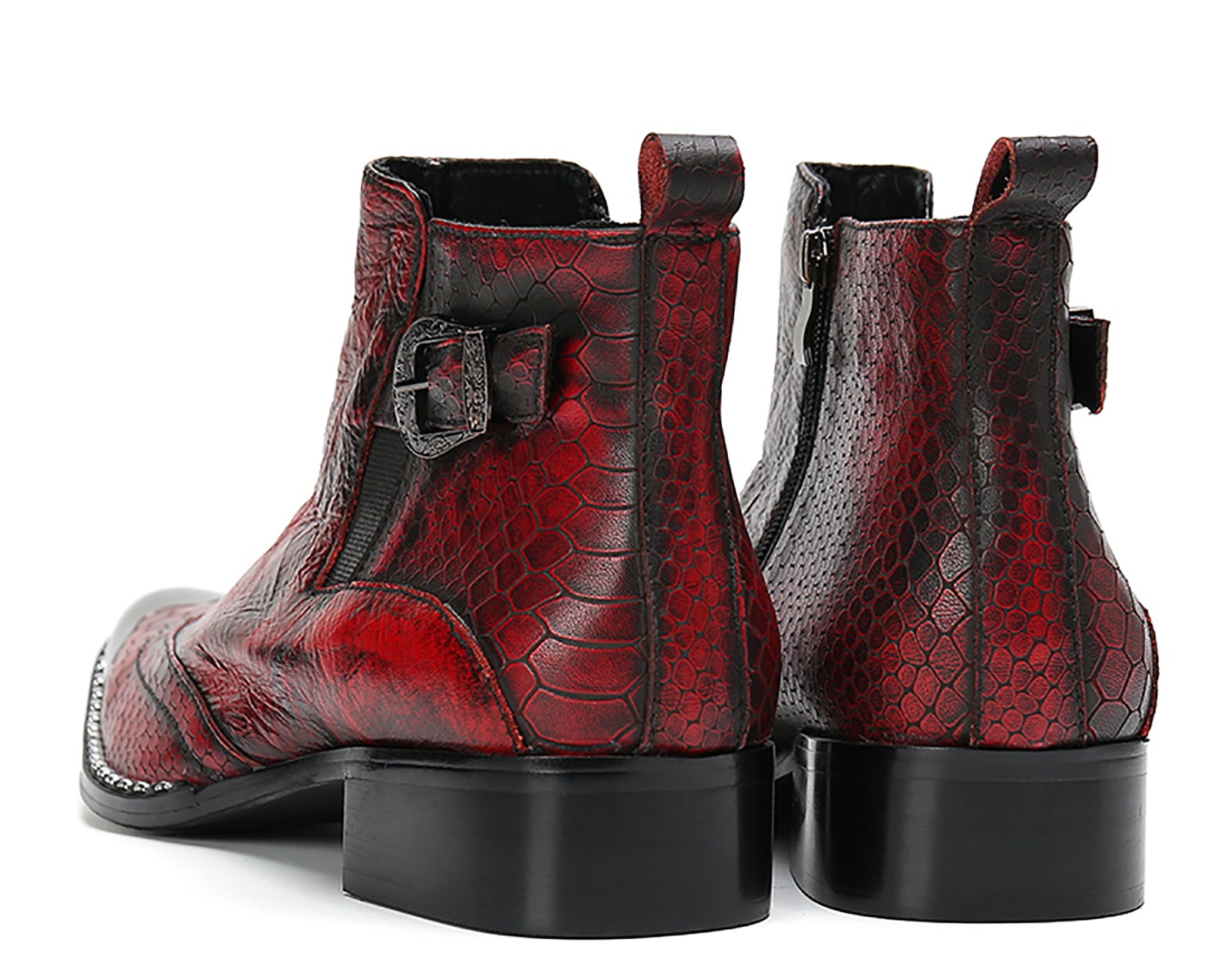 Men's  Western Boots Metal Tip Snake