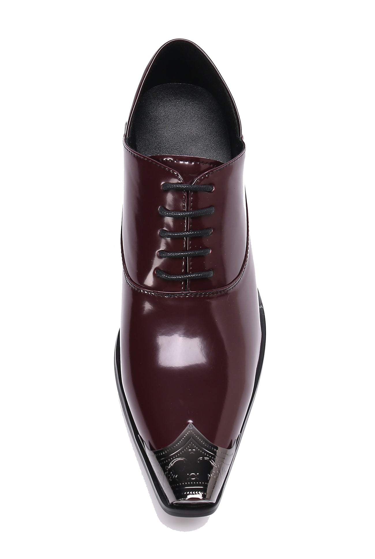 Zapatos occidentales de cuero con punta de metal para hombre