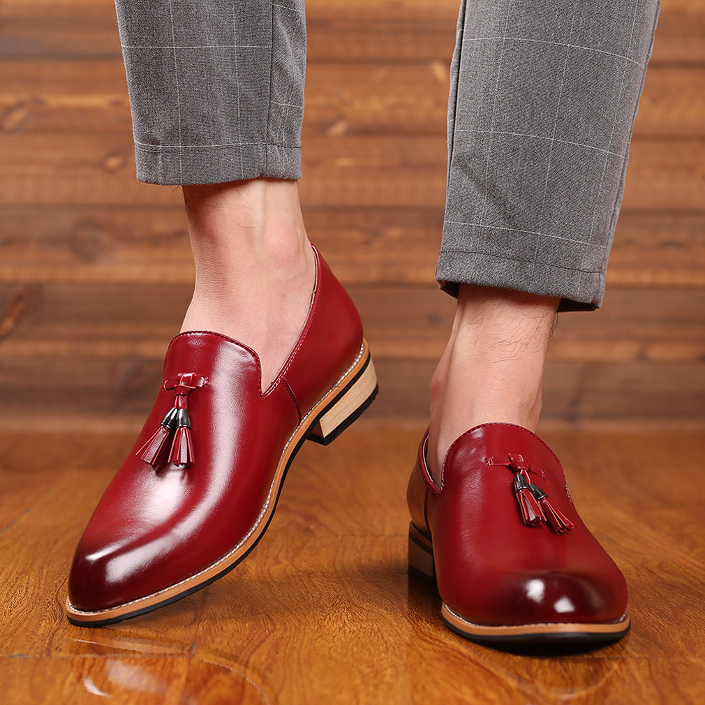 Mocasines clásicos con borlas lisas para hombre 