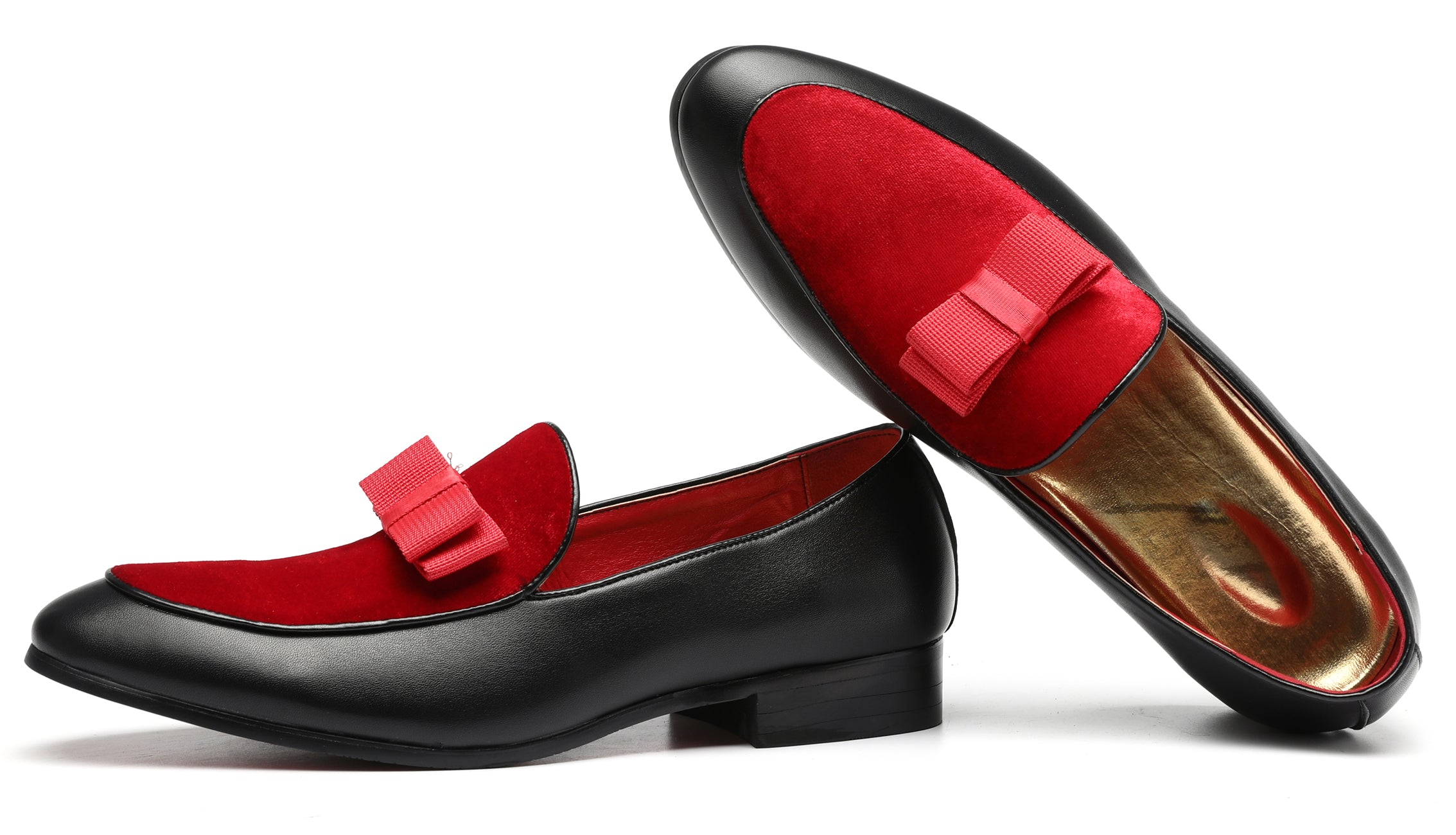 Men's Velvet Bow Smoking Loafers