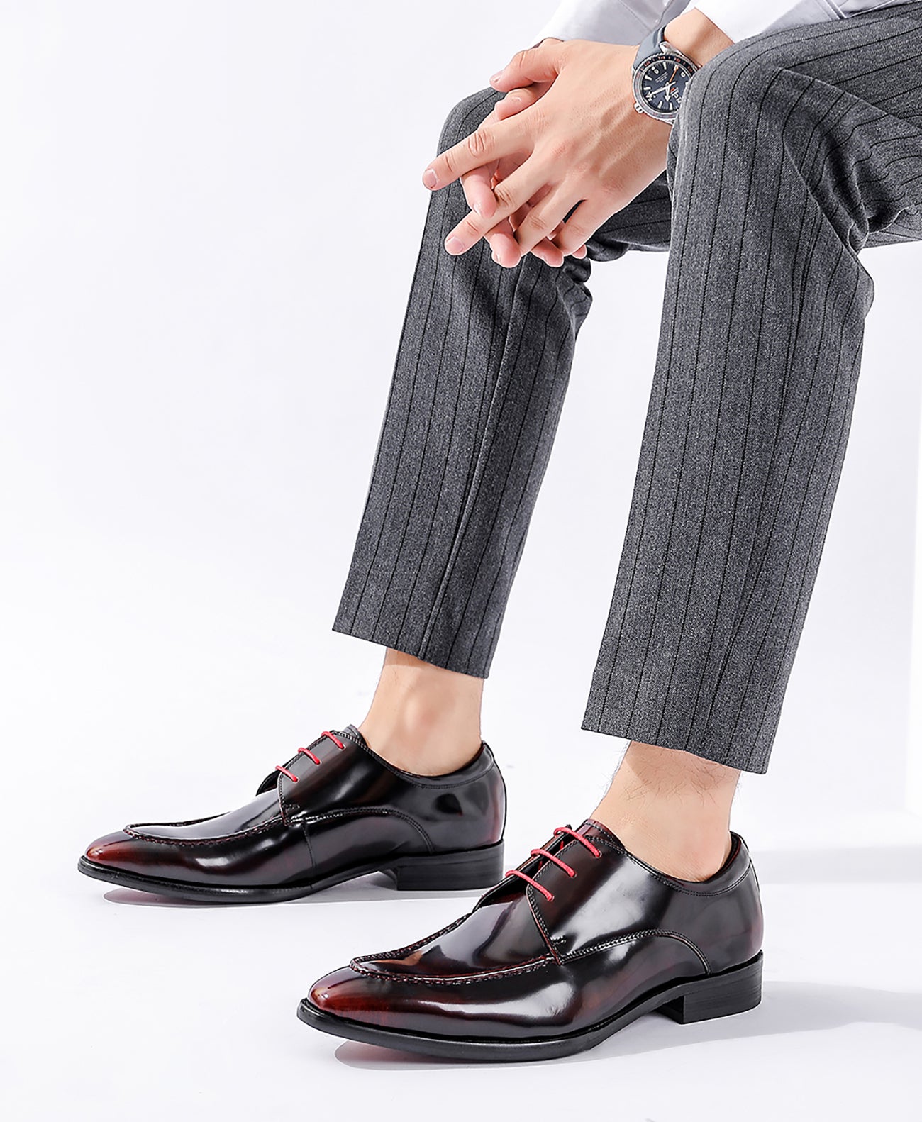 Men's Leather Patent Derby Formal Shoes