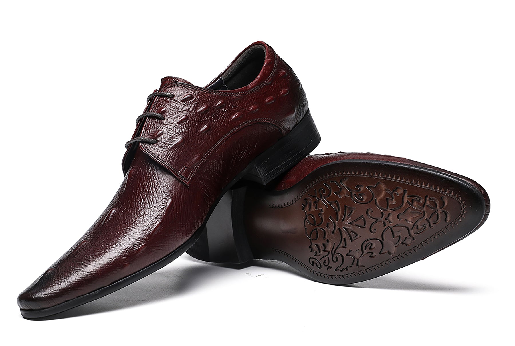 Zapatos Derby con punta de cocodrilo para hombre