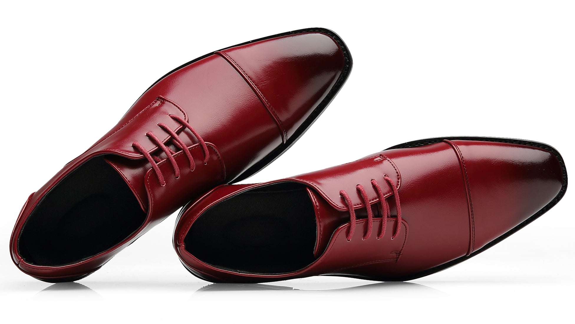 Zapatos Derby clásicos con punta lisa y puntera para hombre
