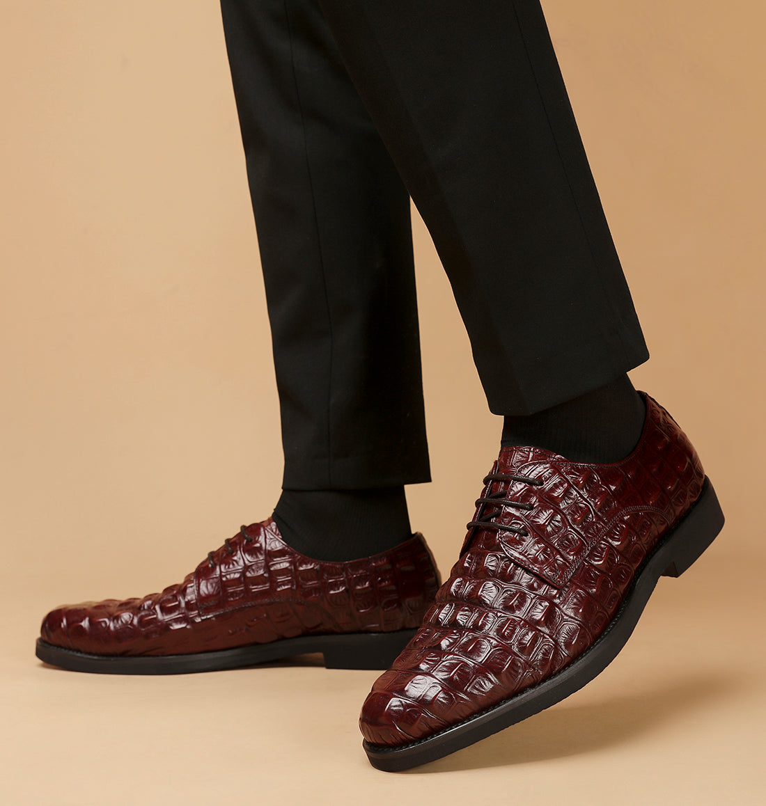 Zapatos cómodos Derby de piel con cordones para hombre 