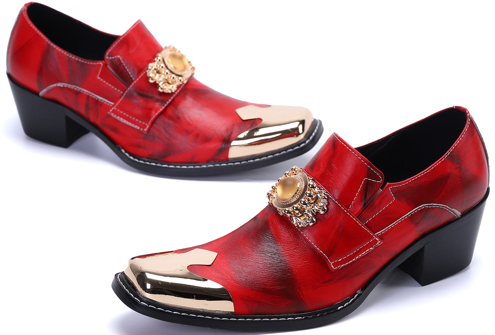 Men's Beaded Metal Tip Western Loafers