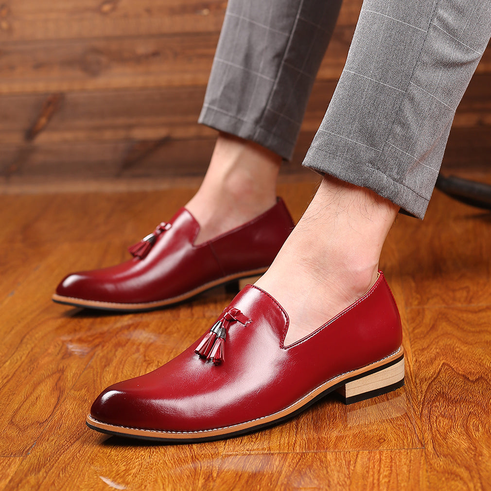 Mocasines clásicos con borlas lisas para hombre 