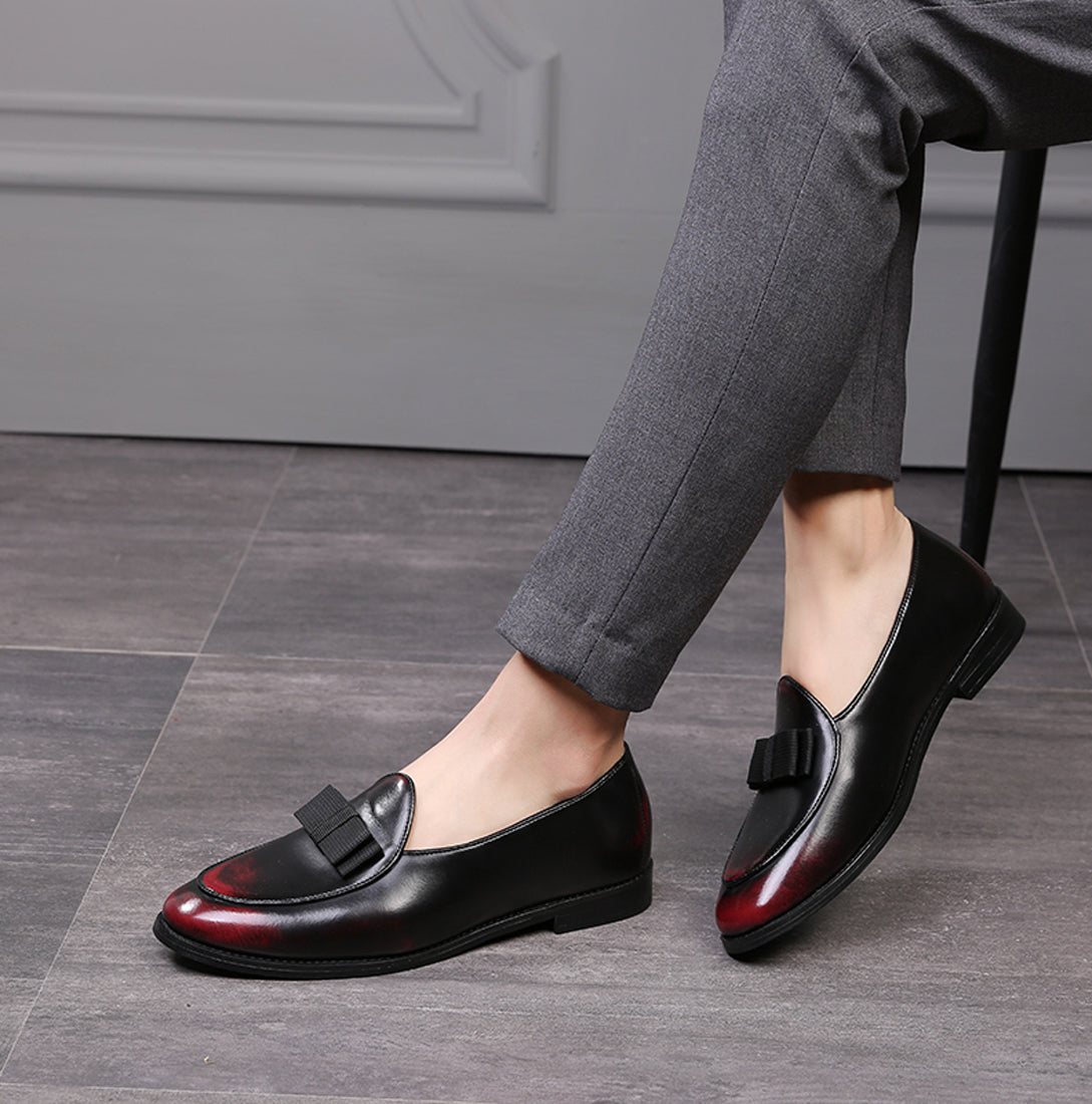 Men's Leather Bow Loafers