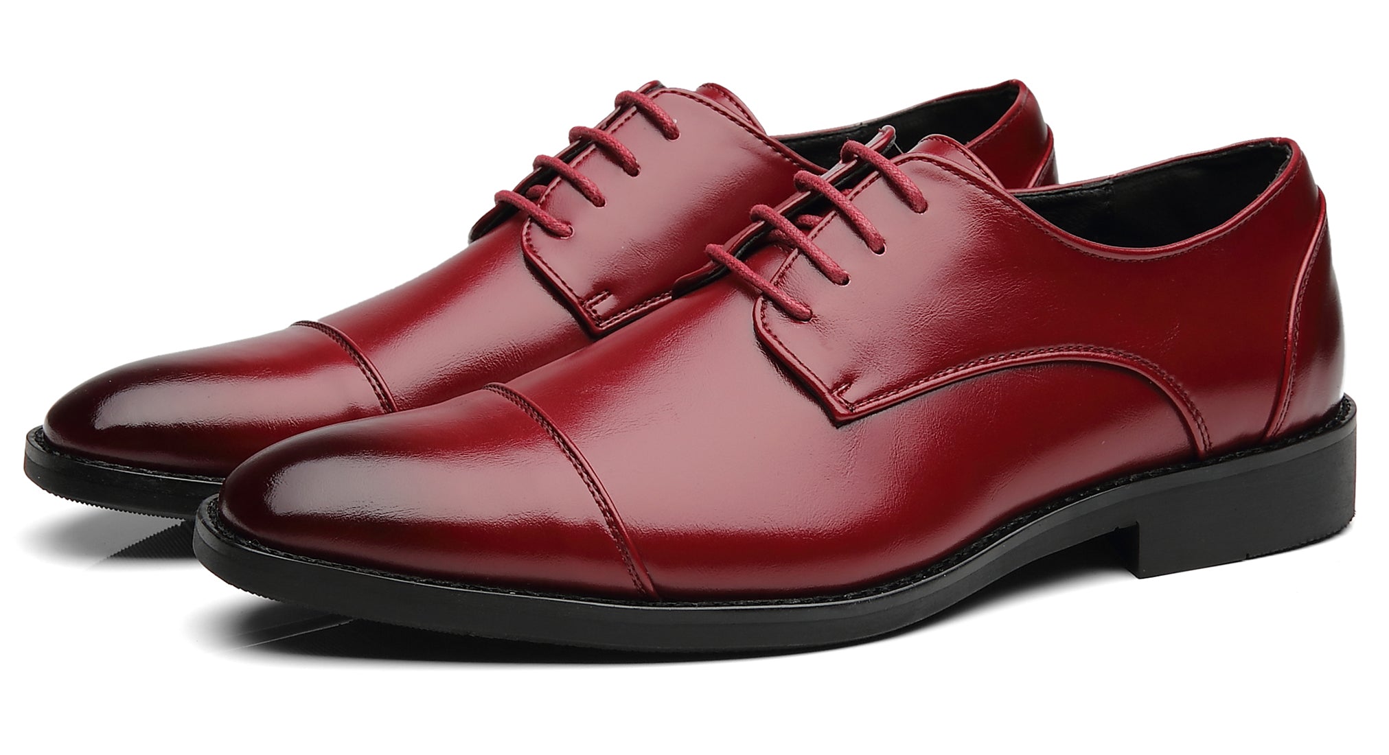 Zapatos Derby clásicos con punta lisa y puntera para hombre