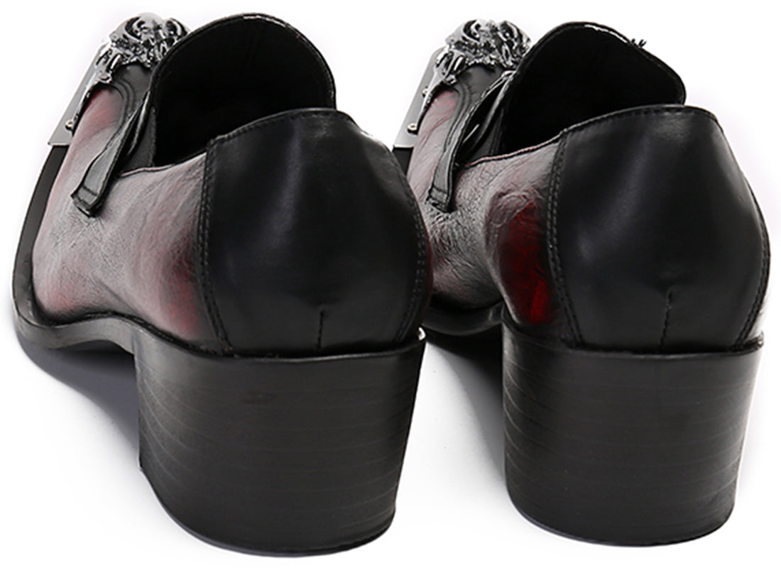 Mocasines estilo western con punta de metal para hombre 