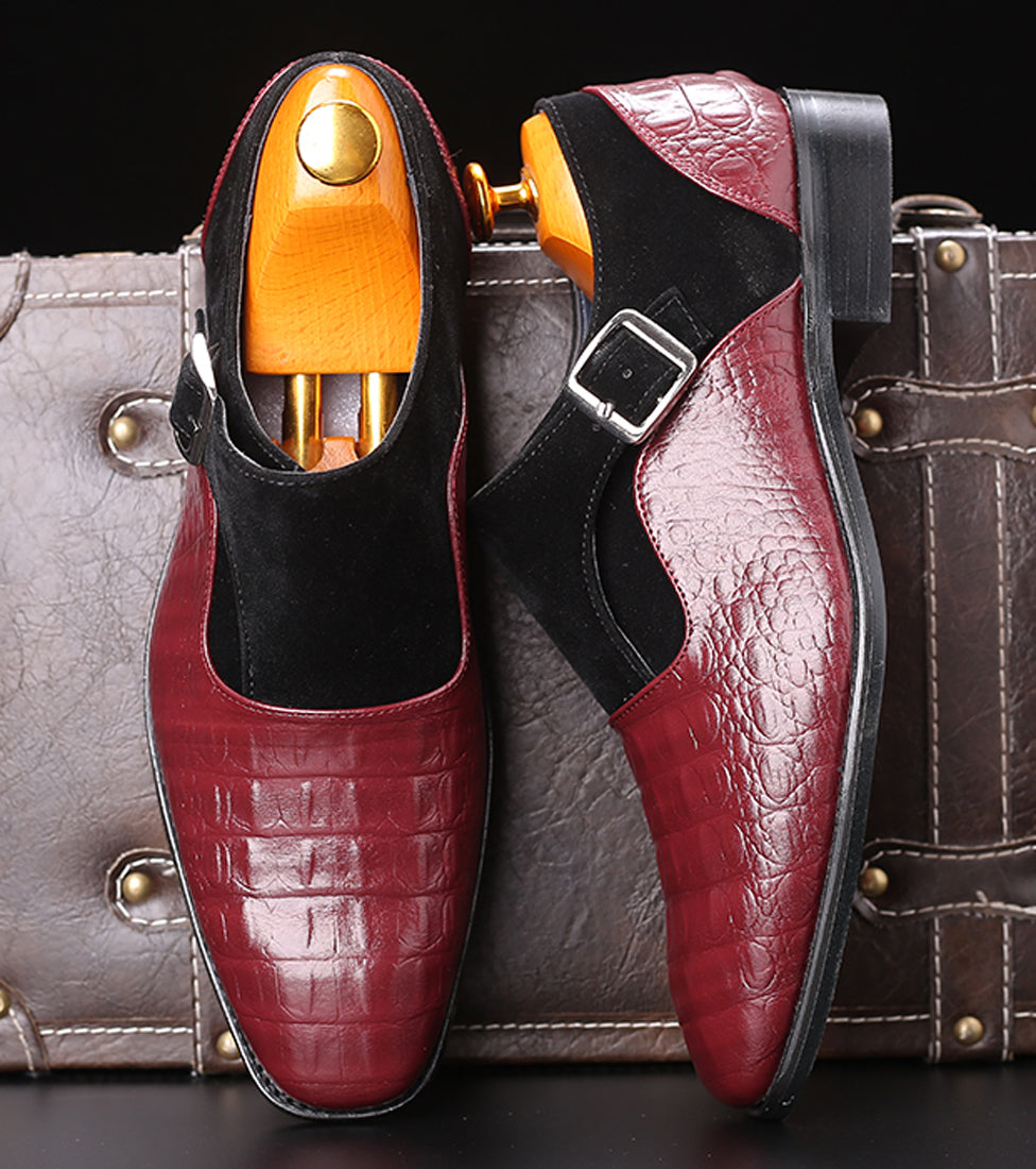 Mocasines para fumar de ante de cocodrilo para hombre