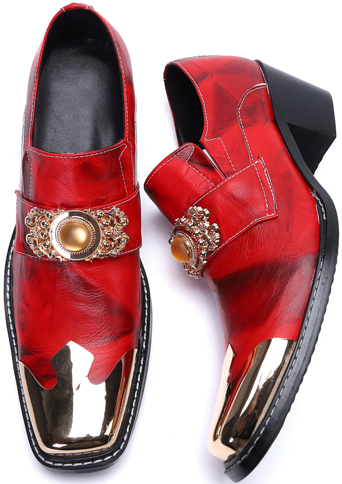Men's Beaded Metal Tip Western Loafers