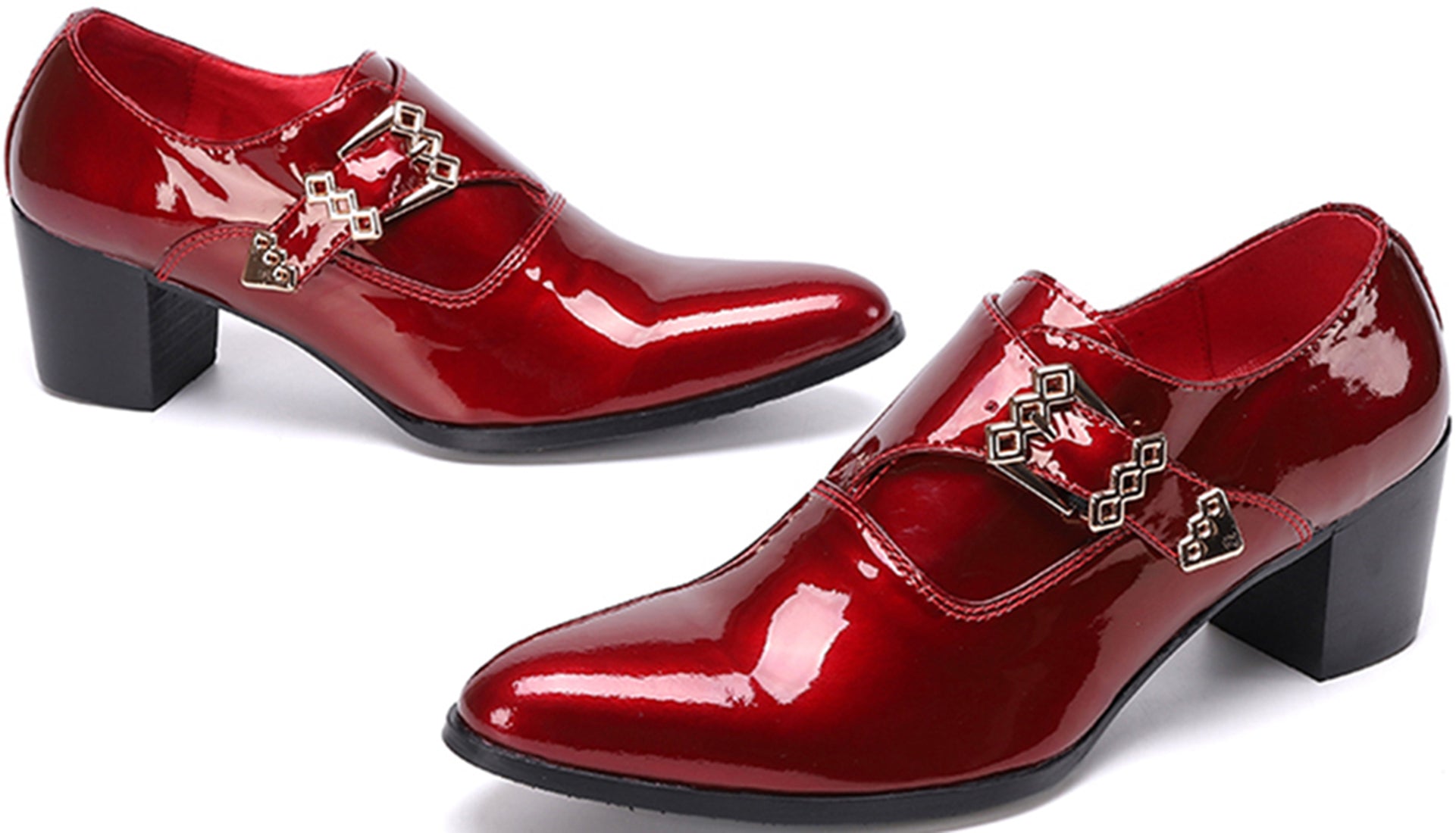 Men's Leather Buckle Slip-on Opera Pumps