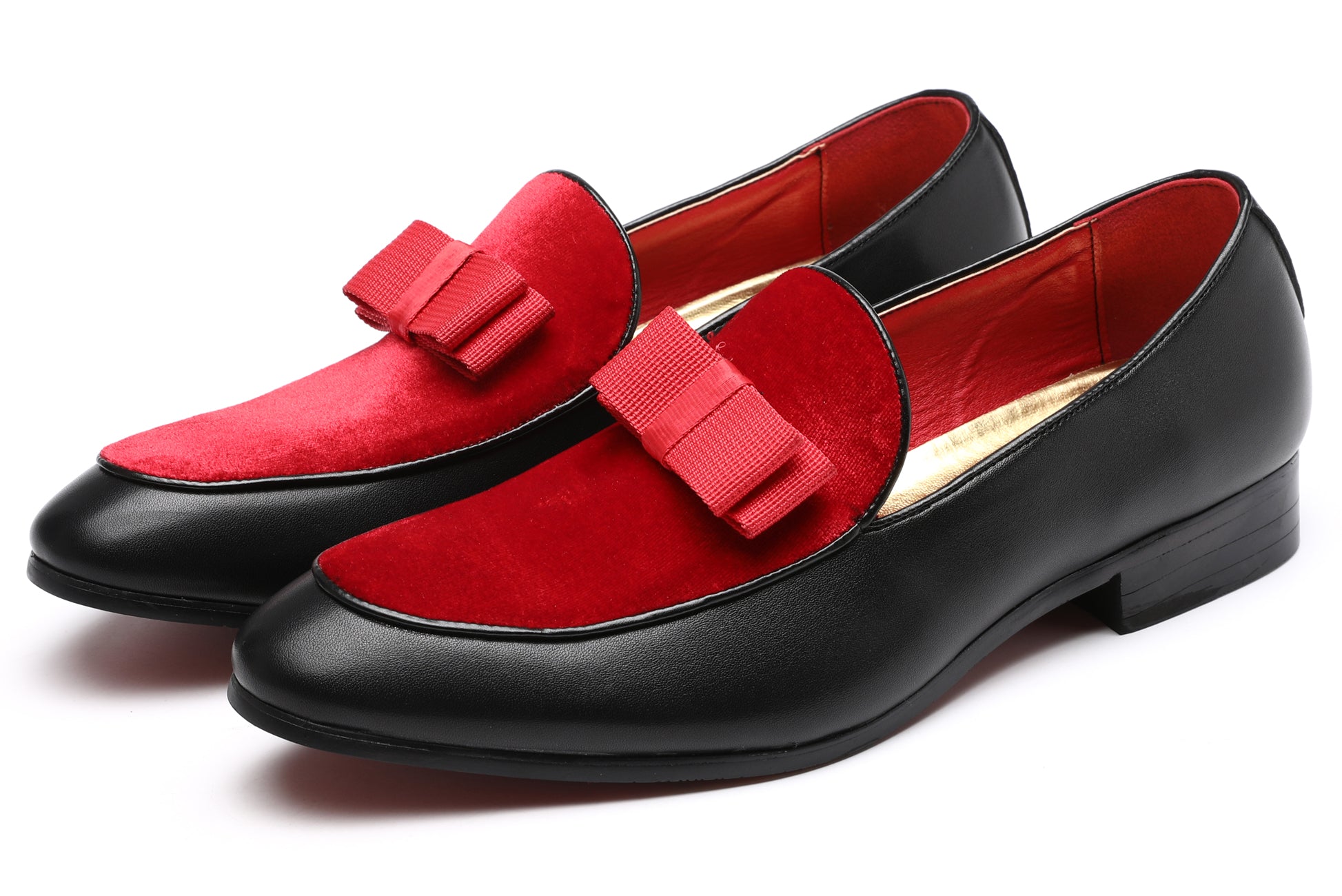Men's Velvet Bow Smoking Loafers