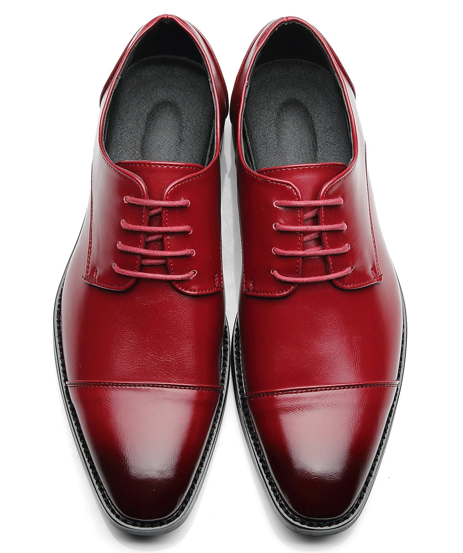 Zapatos Derby clásicos con punta lisa y puntera para hombre