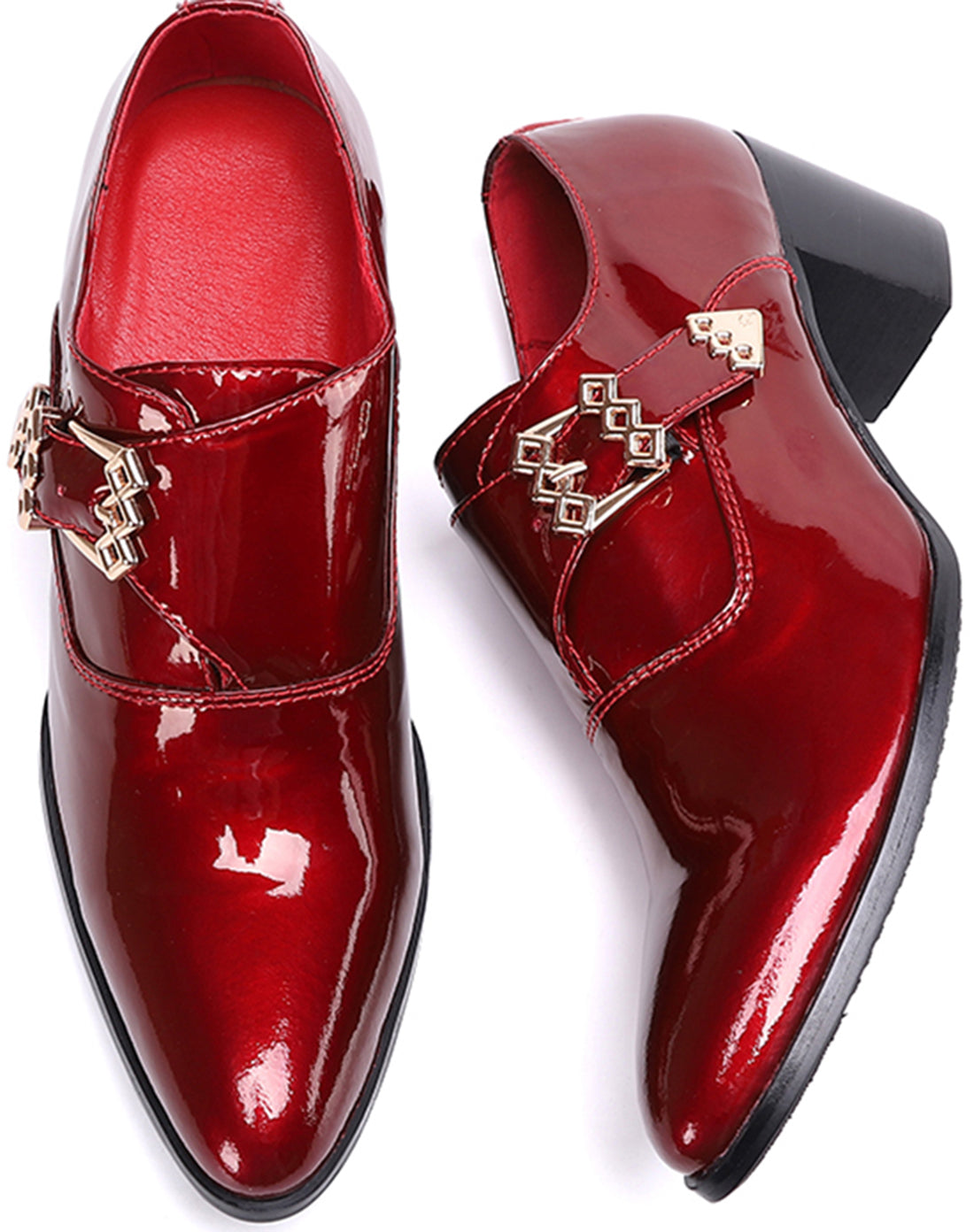 Men's Leather Buckle Slip-on Opera Pumps