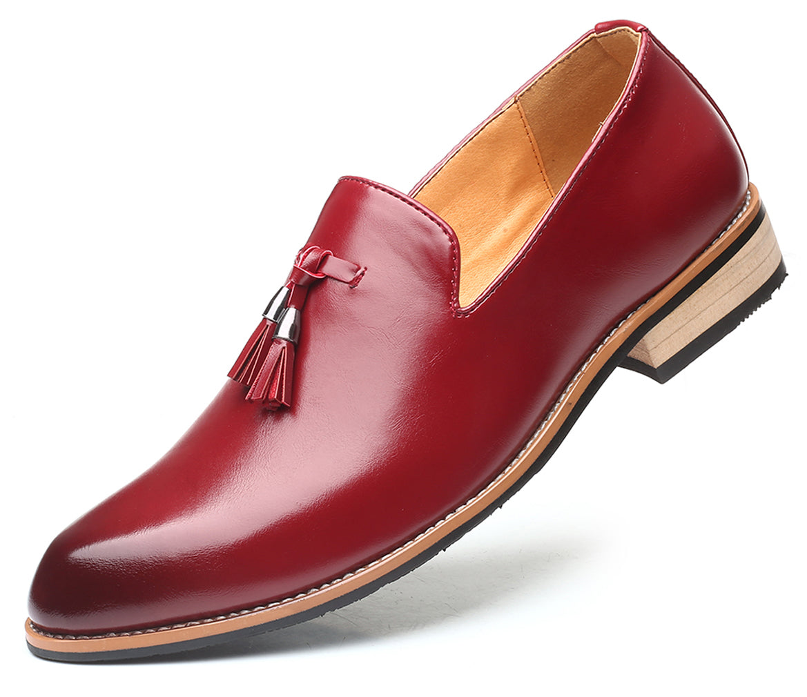 Mocasines clásicos con borlas lisas para hombre 