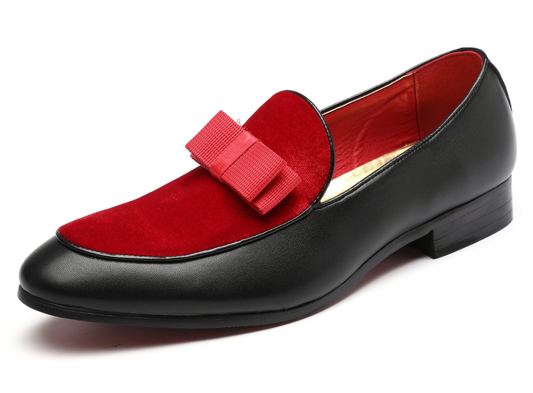 Men's Velvet Bow Smoking Loafers