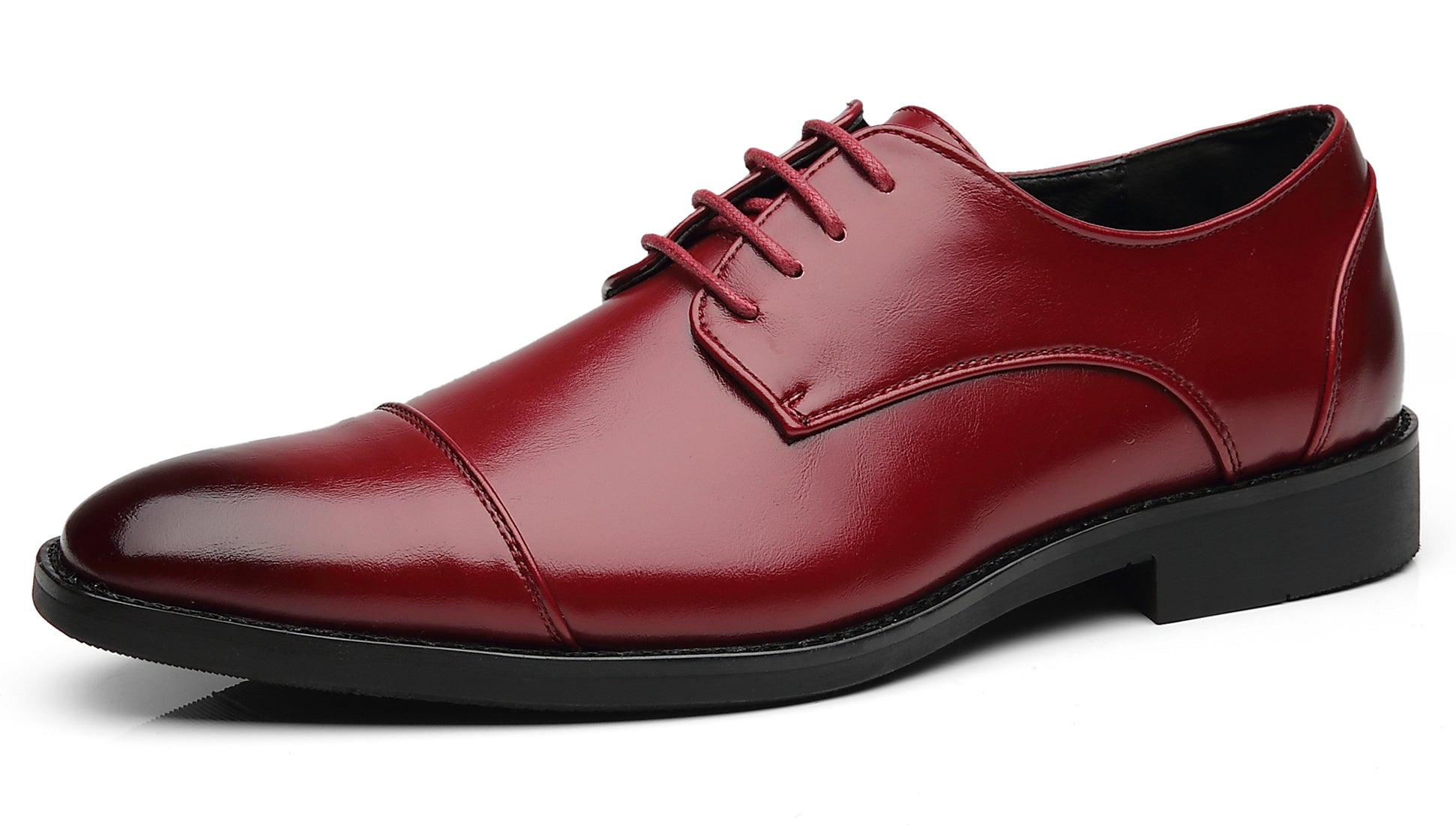 Zapatos Derby clásicos con punta lisa y puntera para hombre