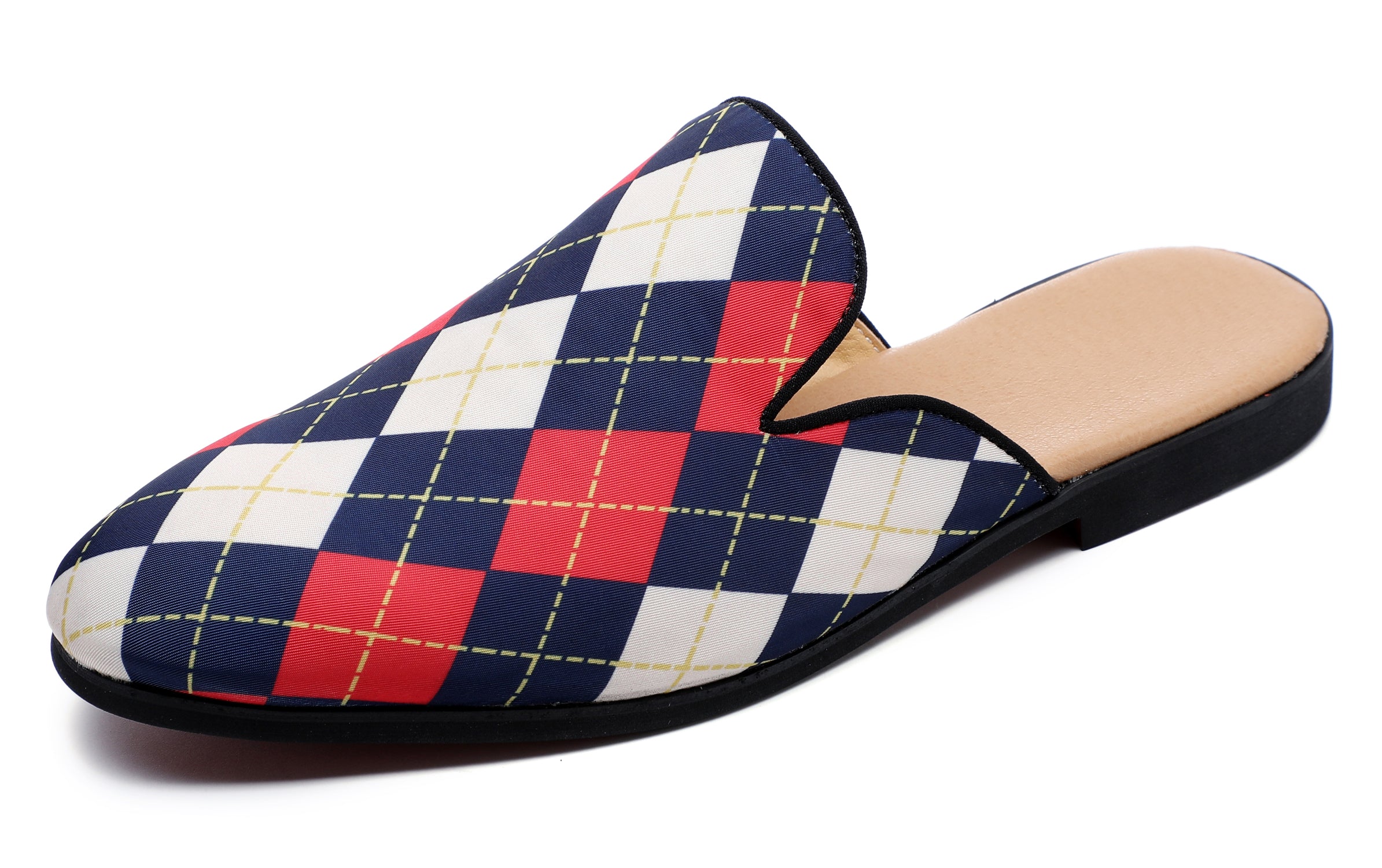 Men's Plaid Backless Mules