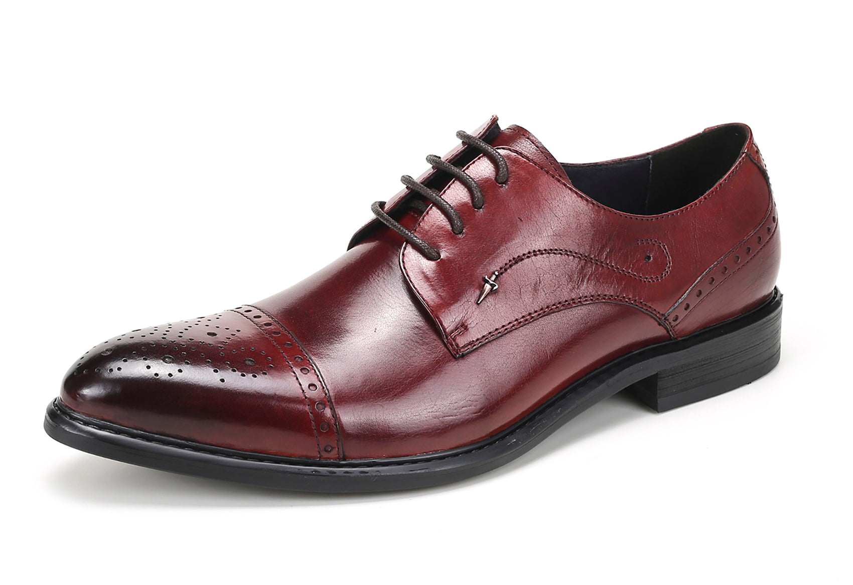 Men's Pointed Toe Brogues Leather Derby â Santimon