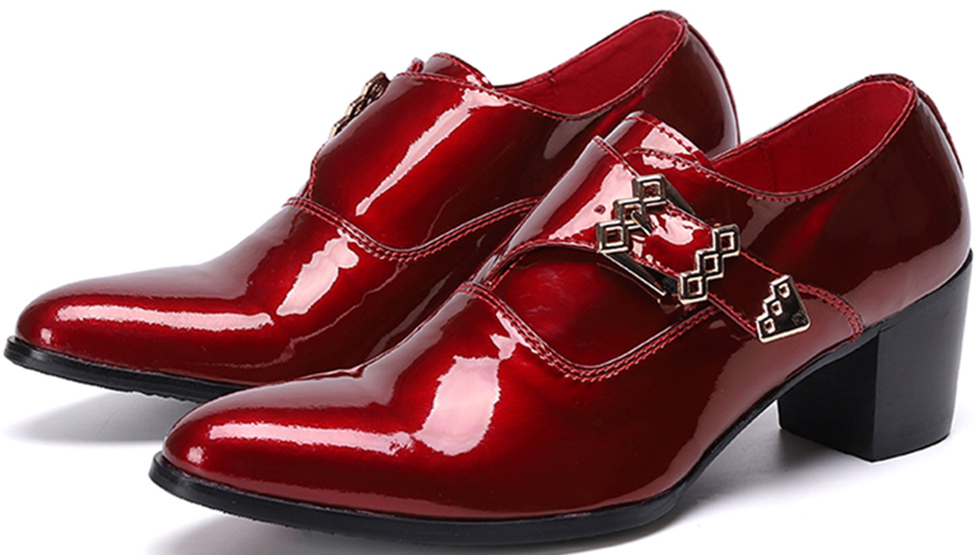 Men's Leather Buckle Slip-on Opera Pumps