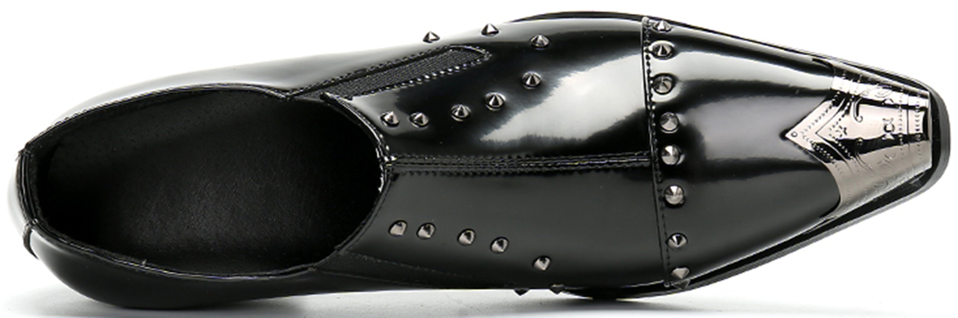 Men's Metal Tip Rivet Cuban Heel Opera Pumps