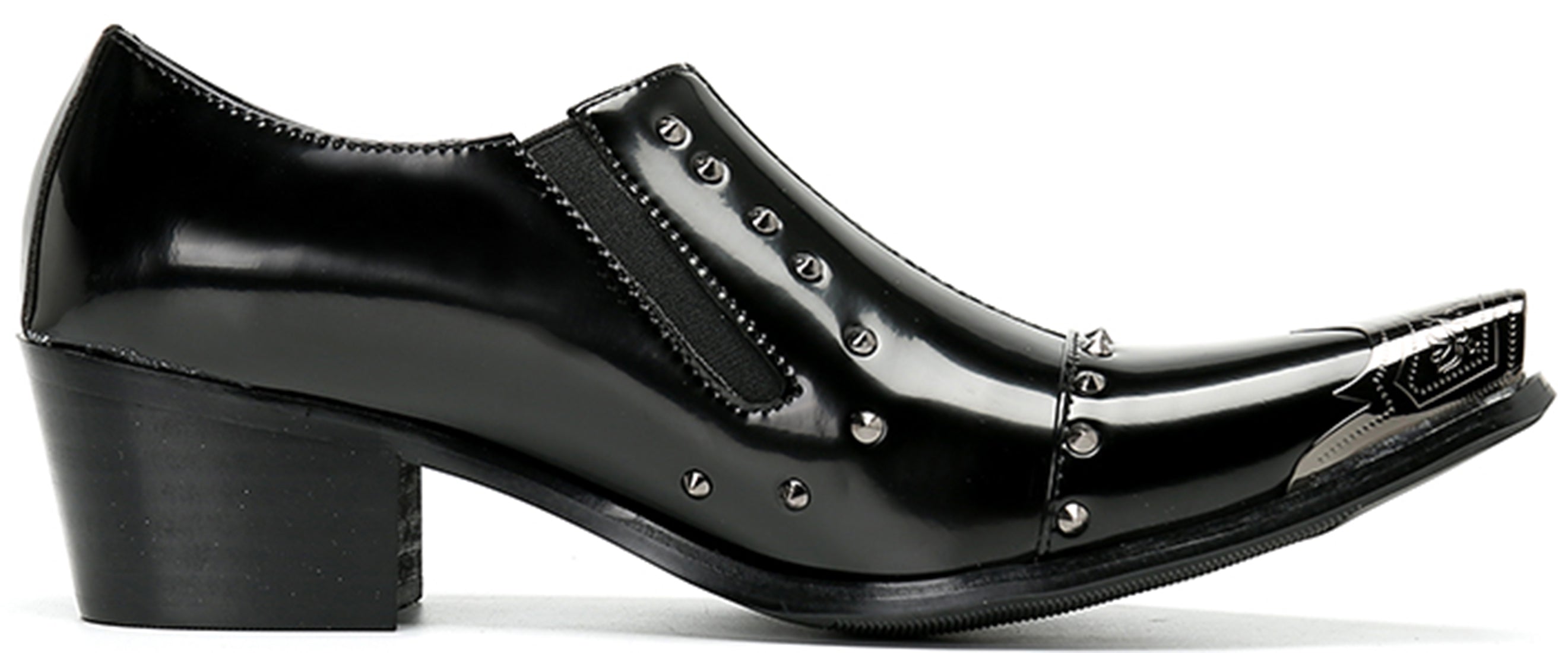 Men's Metal Tip Rivet Cuban Heel Opera Pumps