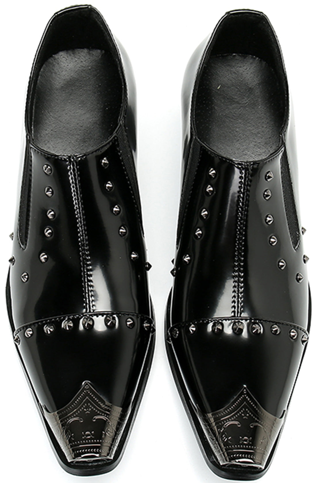 Men's Metal Tip Rivet Cuban Heel Opera Pumps