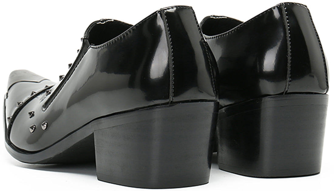 Men's Metal Tip Rivet Cuban Heel Opera Pumps