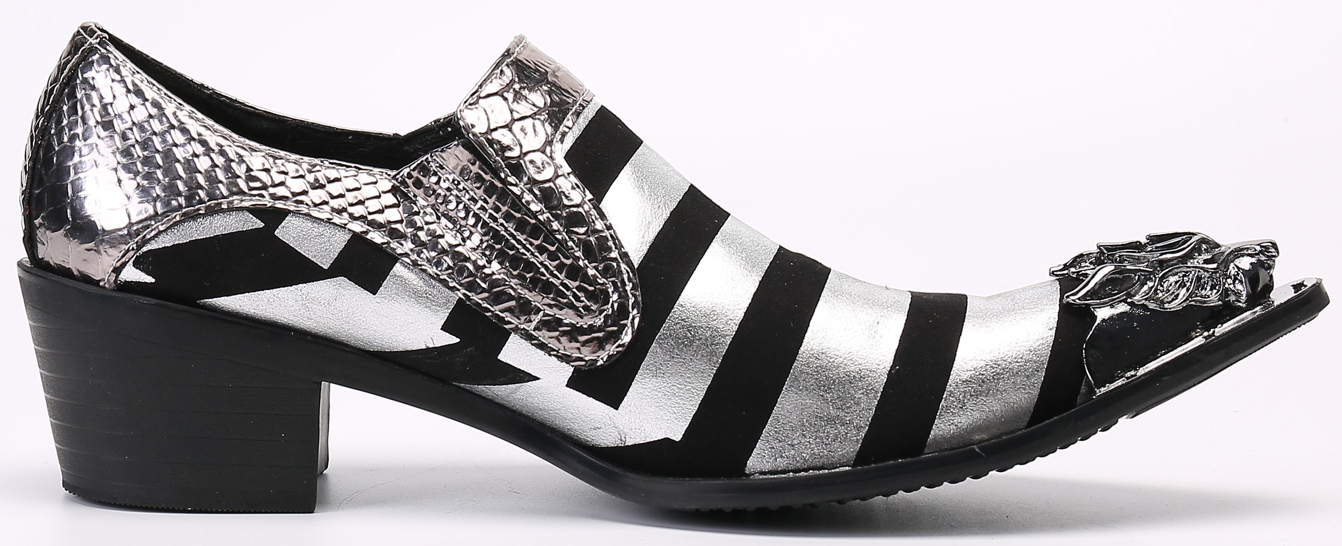 Men's Two Toned Metal Tip Western Loafers
